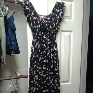 Black maxi dress with cherries